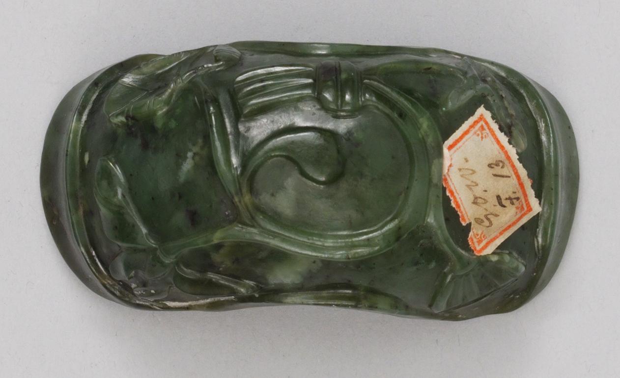 PENSELBAD, jade. Qing dynastin (1644-1912).