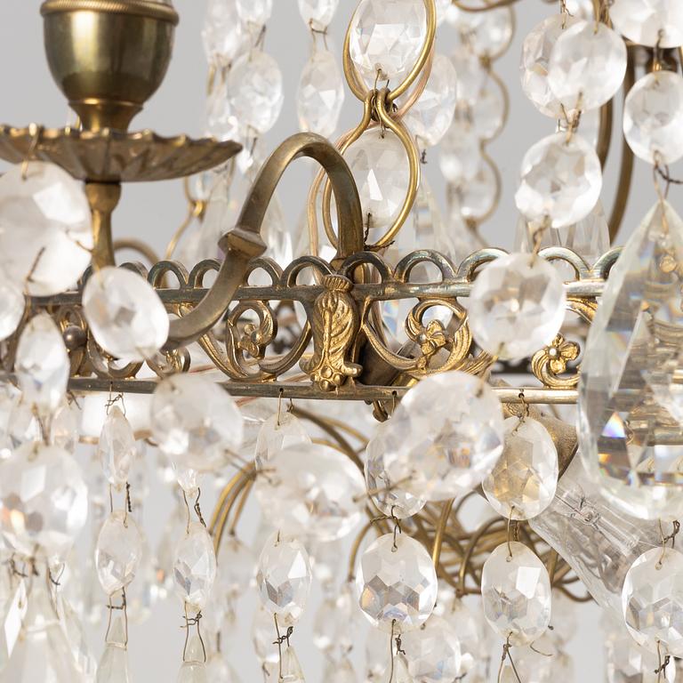 Chandelier, Gustavian style, mid-20th century.