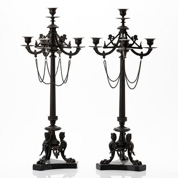 Candelabra, a pair, Empire style, early 20th century.