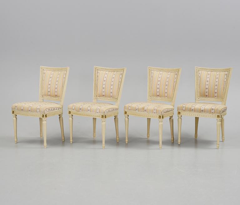 STOLAR, 4st, gustaviansk stil, 1900-tal.