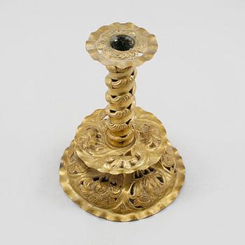 LJUSSTAKE, mässing, barockstil, omkring sekelskiftet 1900.