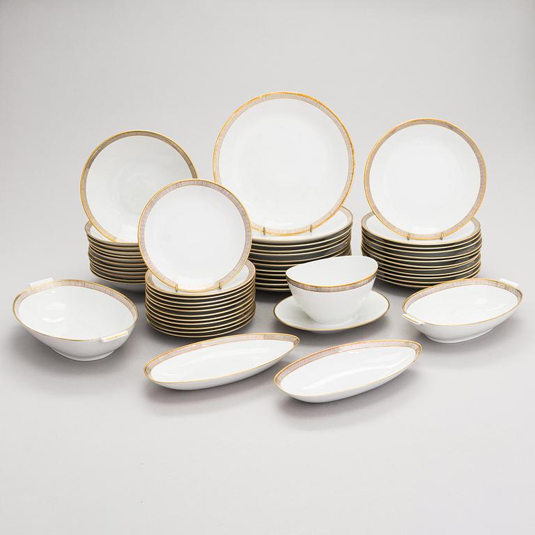 Ruoka-astiasto, 53 osaa, posliinia, "Exclusiv", Rörstrand 1900-luvun puoliväli.