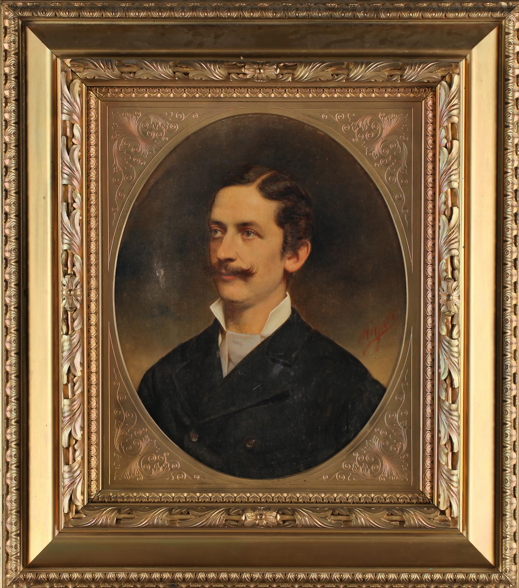 OKÄND KONSTNÄR, olja på duk, signerad, 1800-talet.