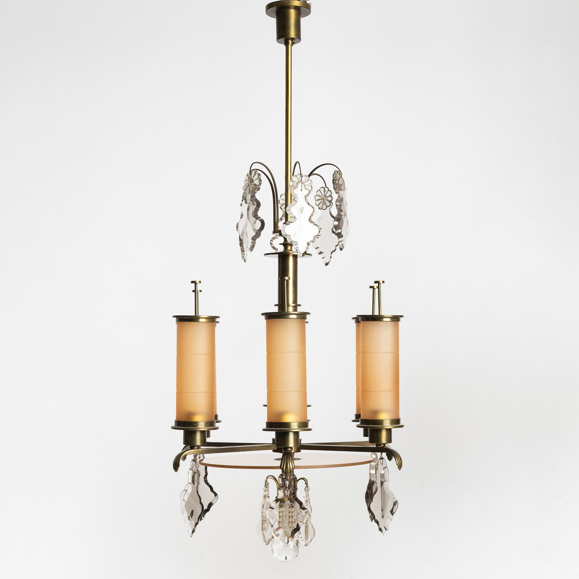Harald Notini, a ceiling lamp model 10023, Arvid Böhlmarks Lampfabrik, Stockholm, 1930s.