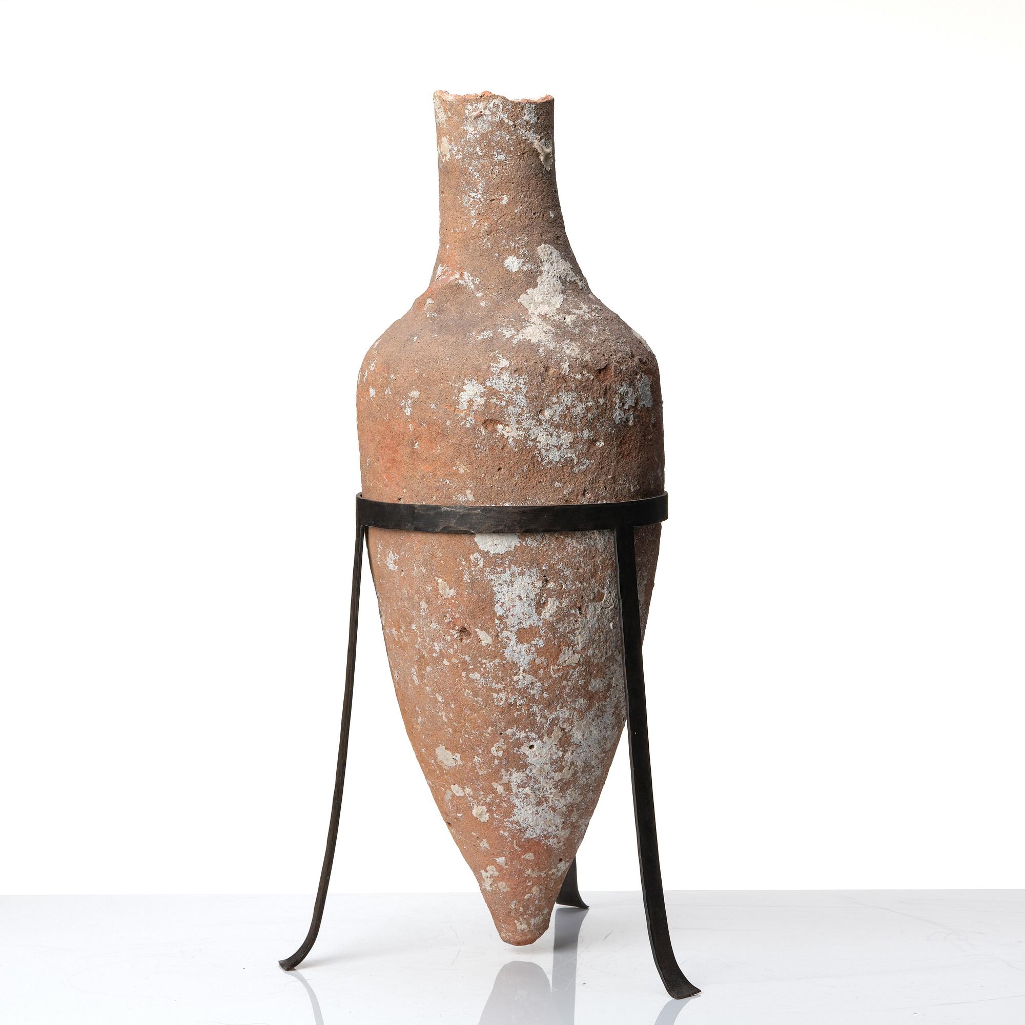 Two pottery Mediterranean presumably Roman time amphoras.