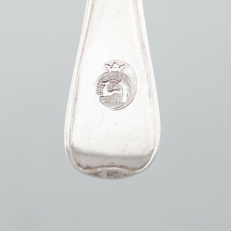 SKEDAR, 8 st, silver, Johan Stras, Stockholm 1793. Vikt ca 128 gram.
