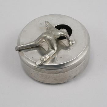 MANSCHETTKNAPPSASK, tenn, "Originell", Widerholm & Dahlberg, Eskilstuna, 1930/40-tal.