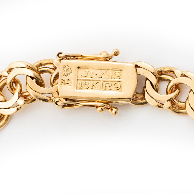 Bracelet, 18K gold, with charms including zodiac signs.