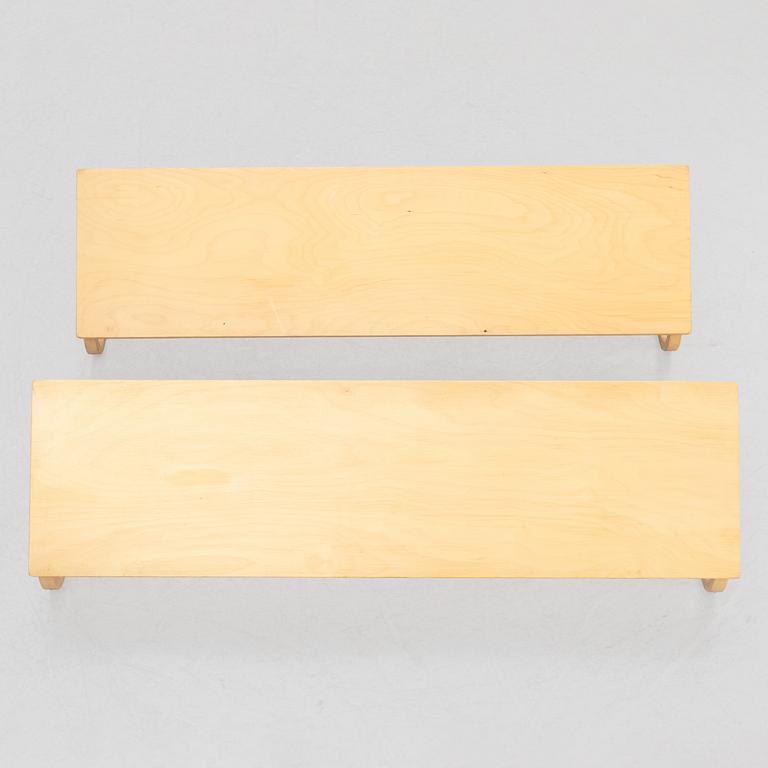 Alvar Aalto, a pair wall shelves, model 112B, Artek, Finland, late 20th century.