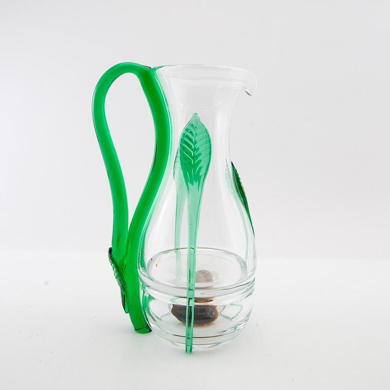 Ernst Billgren, jug, glass, "New Friends", Kosta Boda, 21st century.