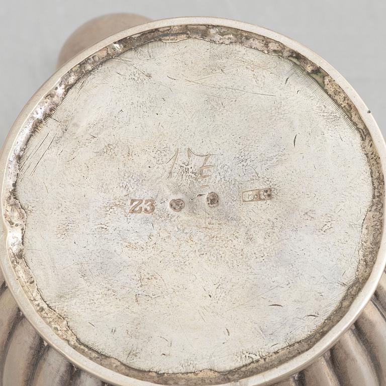 A Swedish Empire silver coffee pot, mark of Gustaf Folcker, Stockholm 1830.