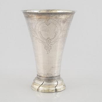 A Swedish 18th century parcel-gilt silver beaker, marks of Carl Fredrik Seseman, Arboga 1799.