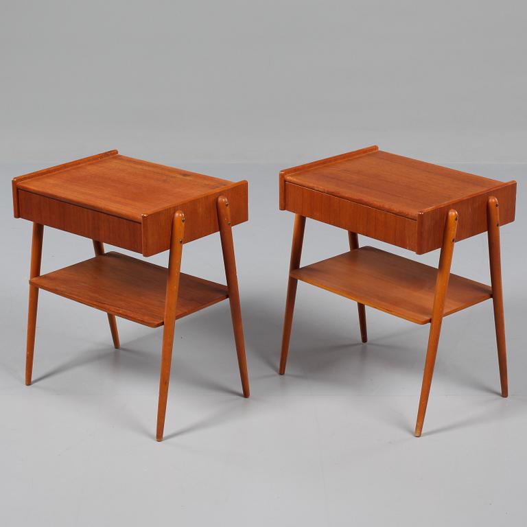 SÄNGBORD, ett par, AB Carlström & Co Möbelfabrik, 1950/1960-tal.