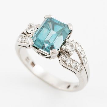 W.A. Bolin ring palladium med en zirkon och runda briljantslipade diamanter.