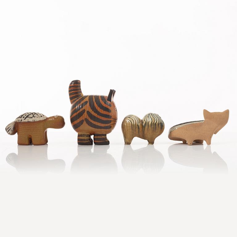 Lisa Larson, figuriner, 4 st, stengods, Gustavsberg.