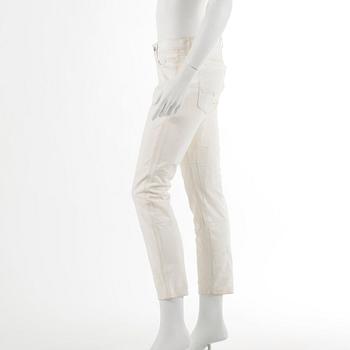 RALPH LAUREN, a pair of white suede trousers, size 28.