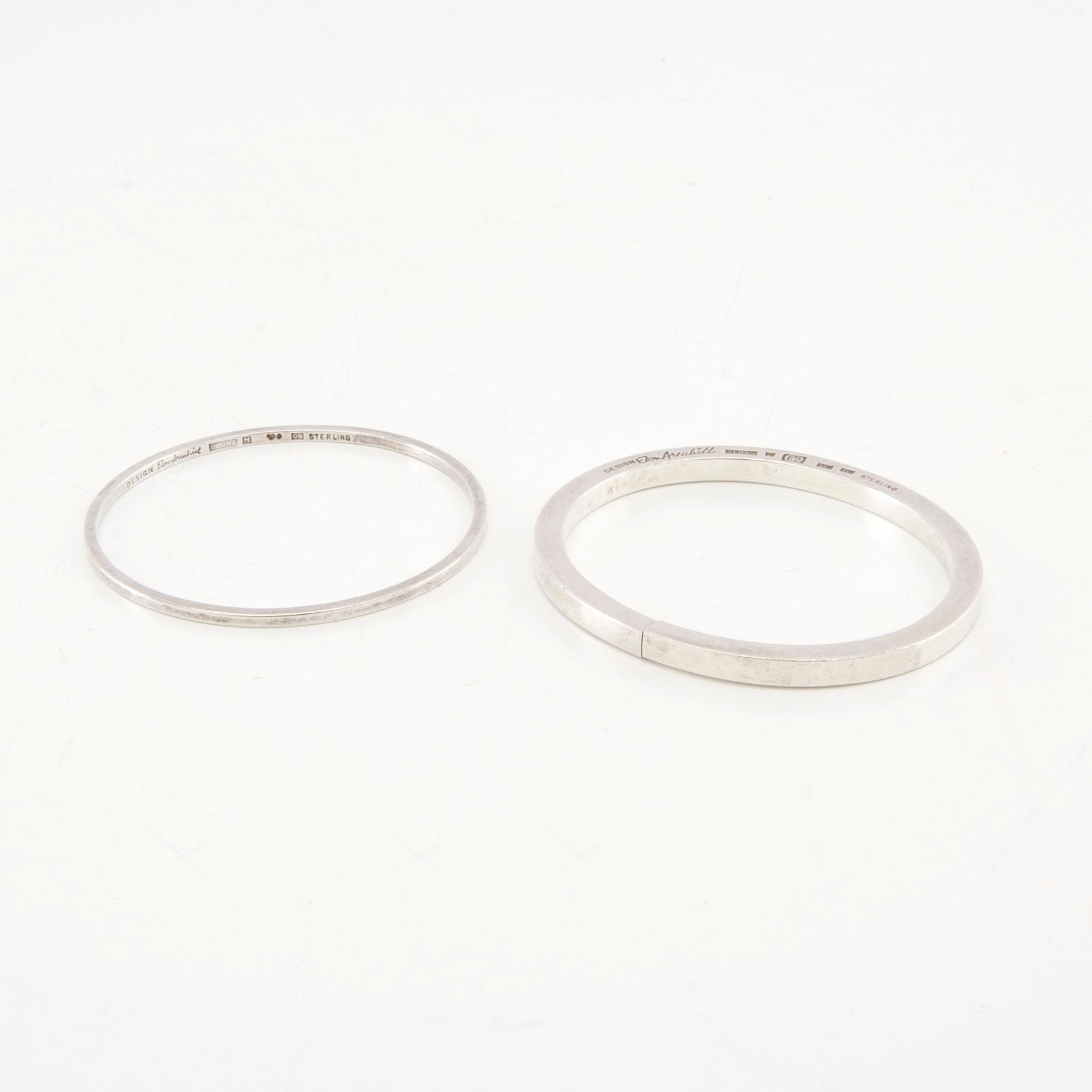 Elon Arenhill, armringar 2 st silver, Malmö 1964 och 1991.