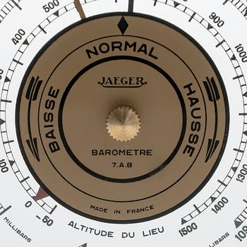 Barometer-termometer, Jaeger, modell 7.A.B, Frankrike 1900-talets mitt.