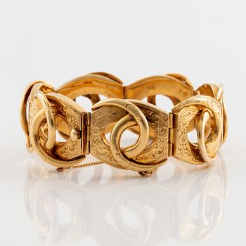 Armband, 18K guld, 1800-tal.