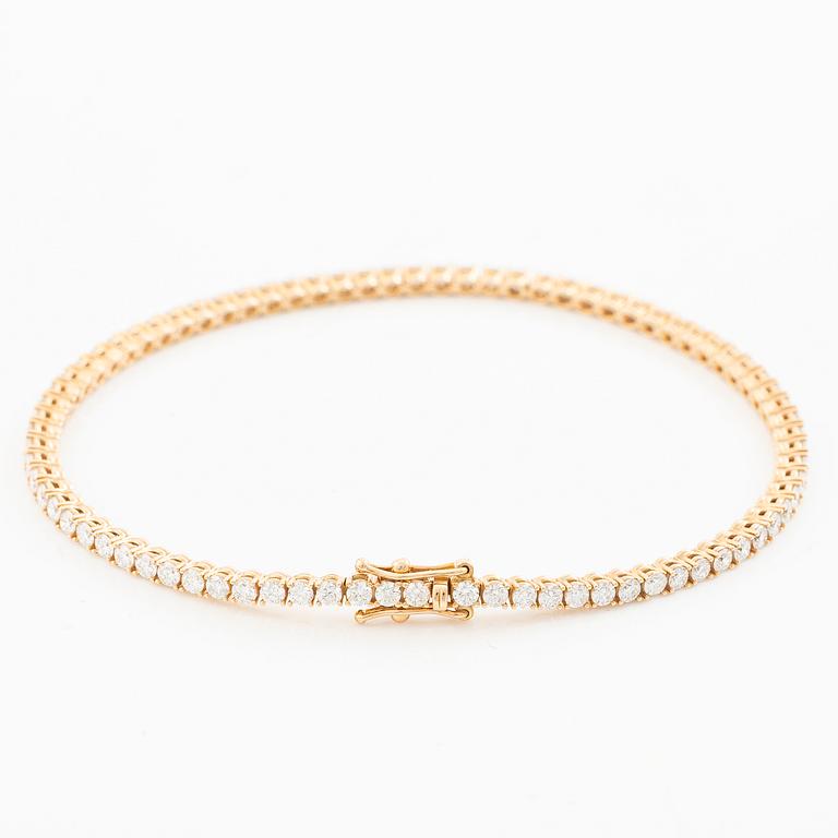 Tennisarmband 18K roséguld med briljantslipade diamanter.