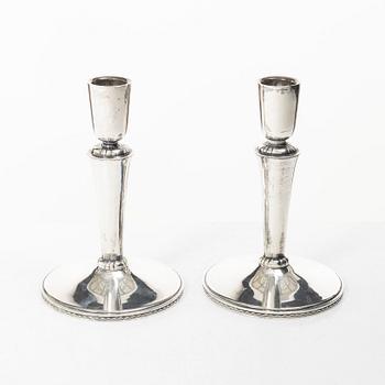Eric Råström, Candlesticks, a pair, silver, Stockholm 1957.
