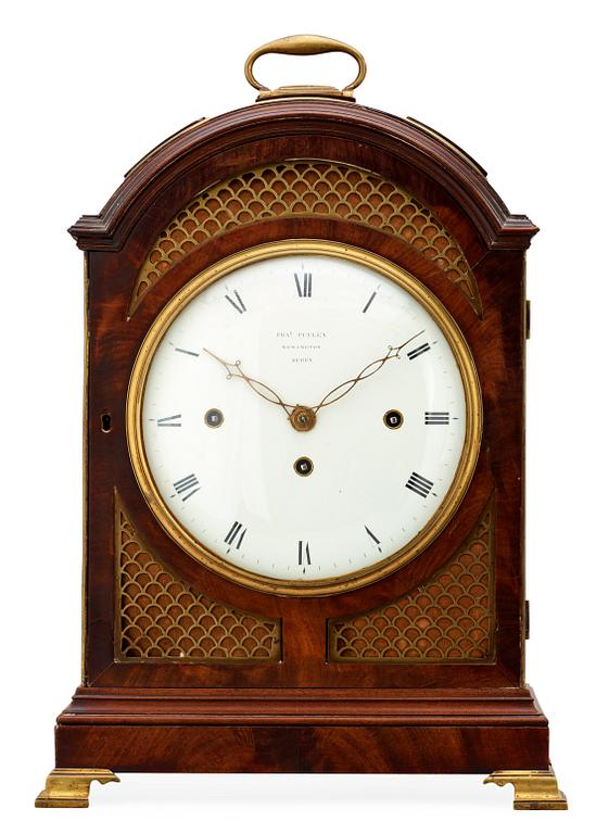 An early 19th century brass-mounted mahogany striking table clock by Francis Putley (1806-42) Newington Surry England.