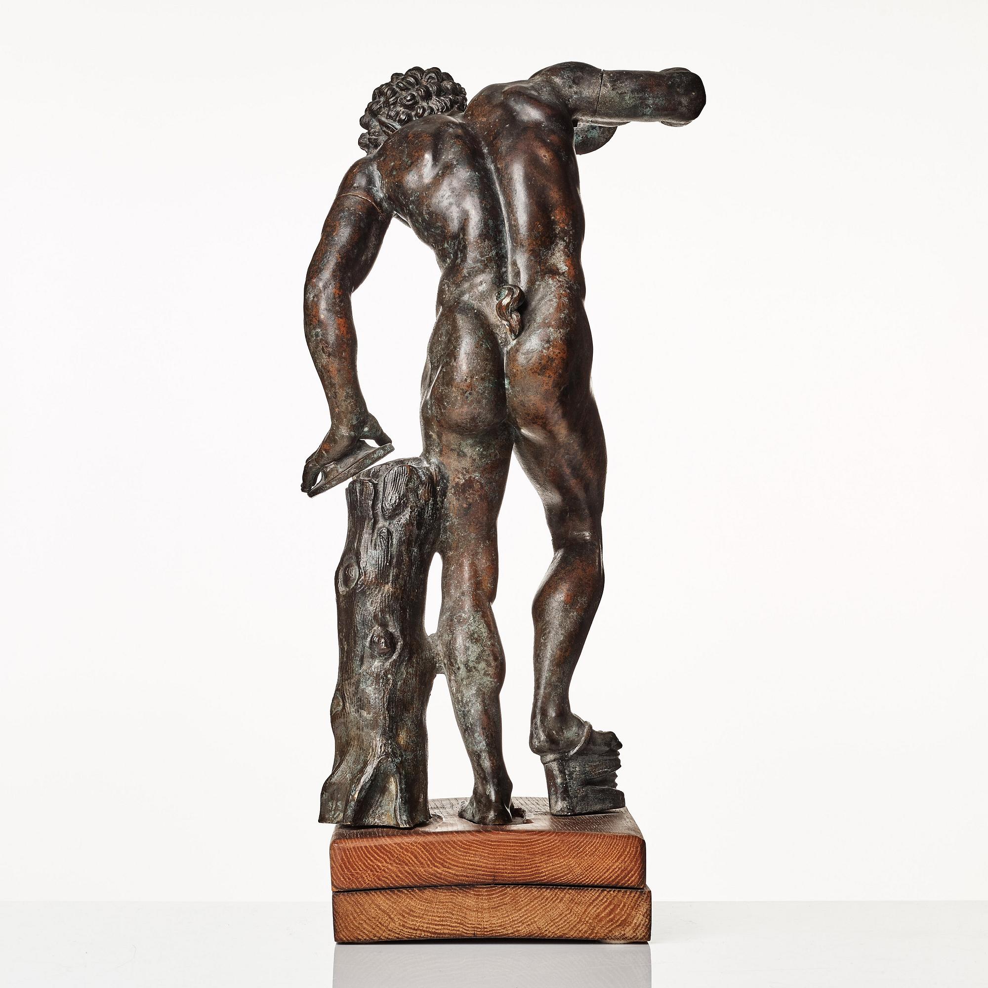 SCULPTURE, probably Italy 18th Century. Satyr with cymbals.