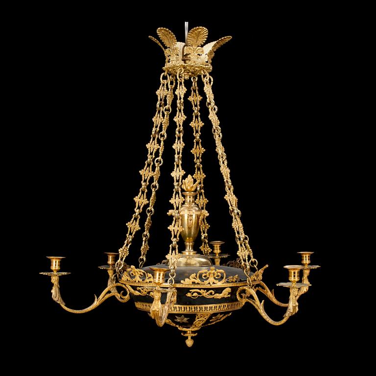 An Empire 19th century six-light hanging-lamp.