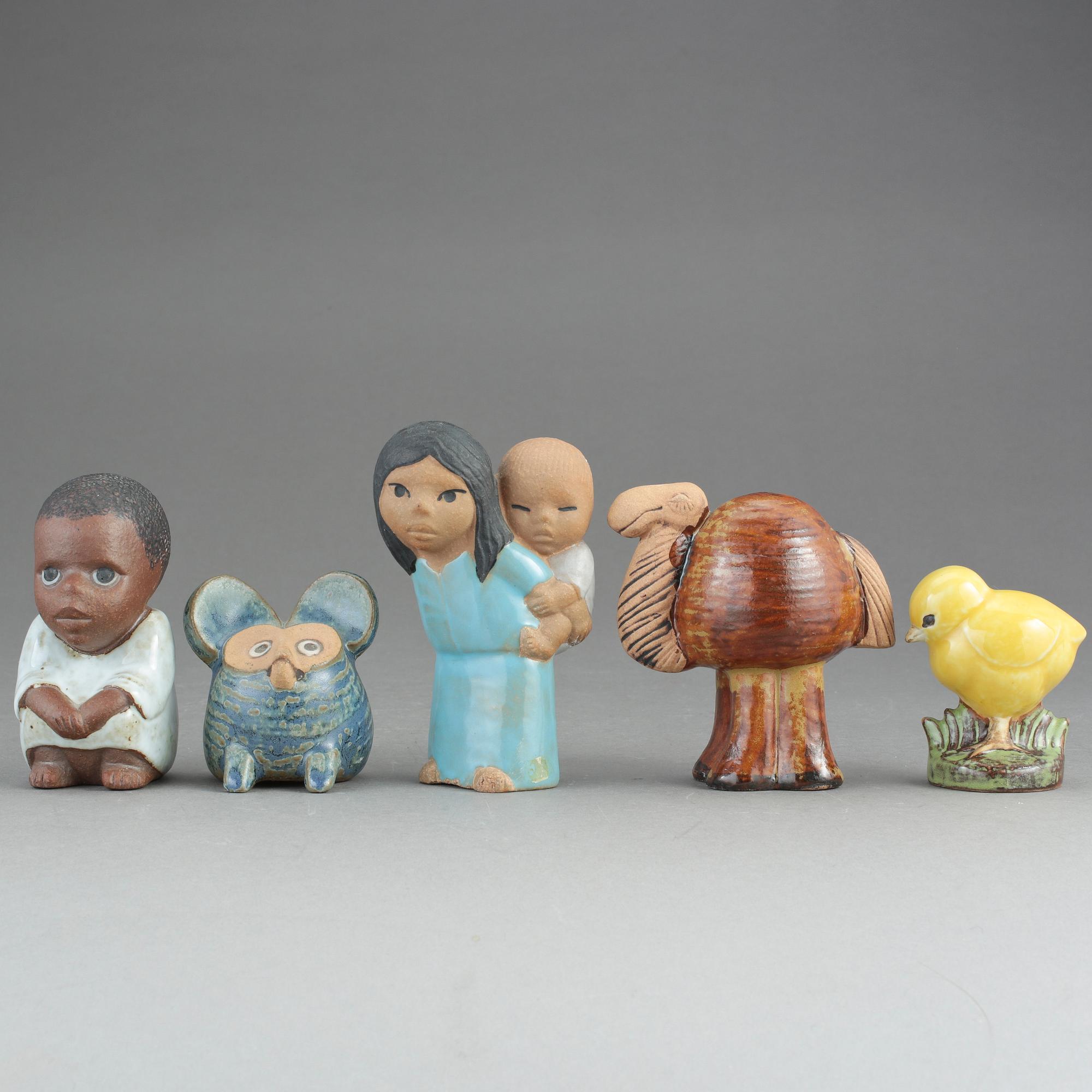 FIGURINER, 5st stengods, Lisa Larson, Gustavsberg.