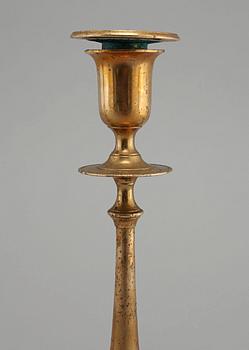 LJUSSTAKAR, ett par, mässing, Westerås Metallfabrik, 1800-talets andra hälft.