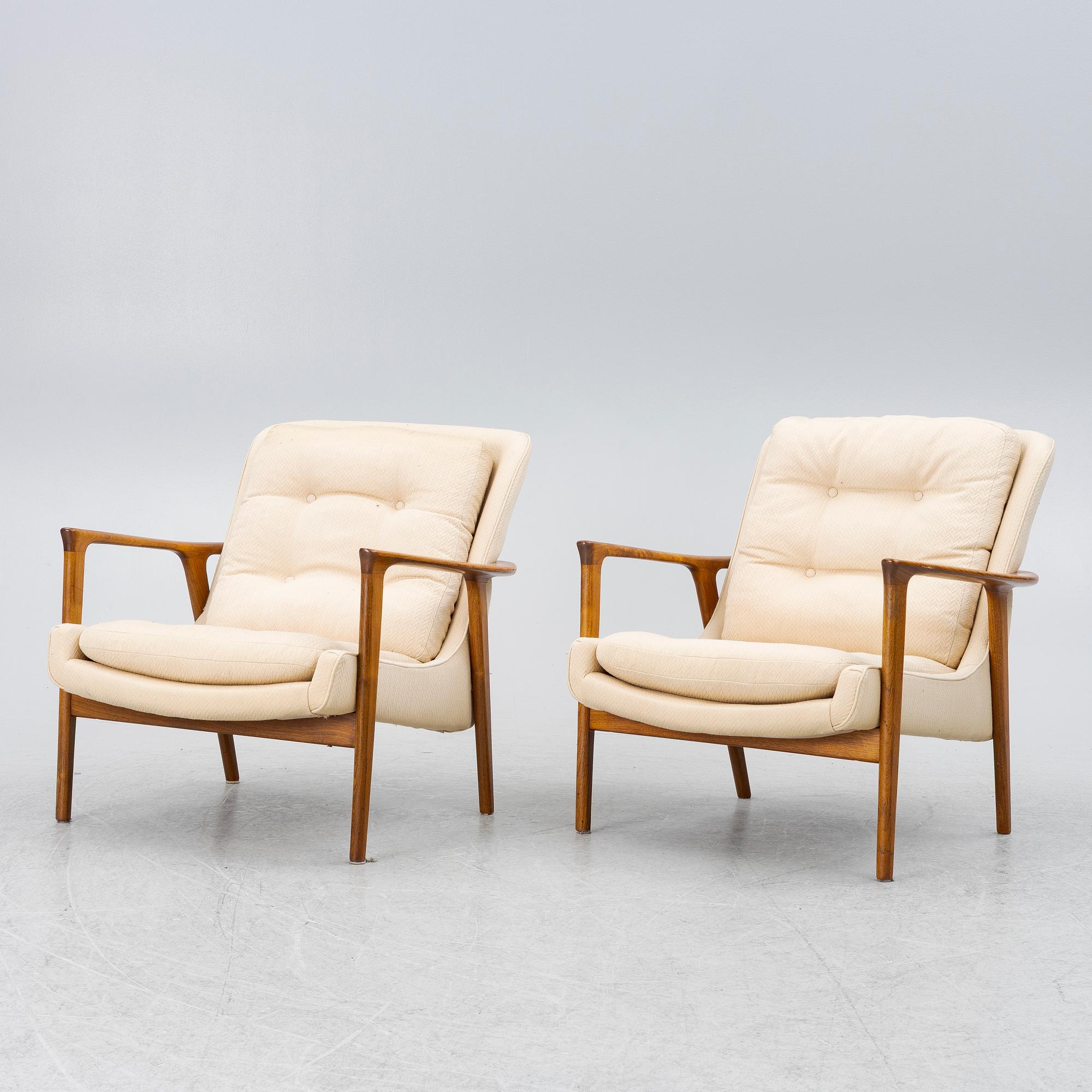 Inge Andersson, armchairs, a pair, "Tunis", Bröderna Andersson, designed circa 1965.
