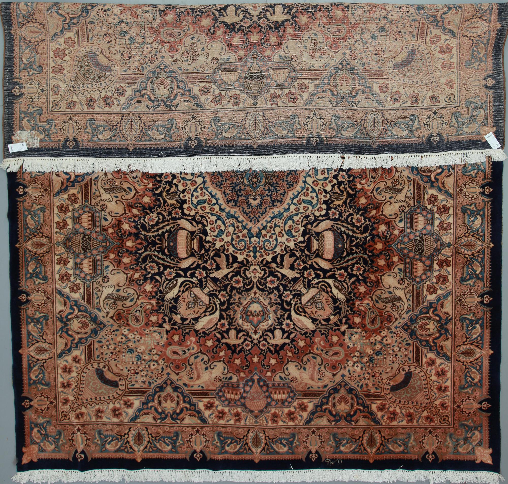 MATTA. Old, Kirman, figural, sign. Ca 384 x 303.