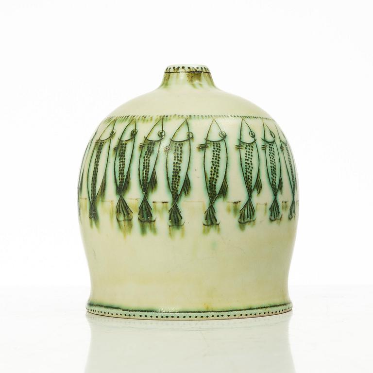 Anders Bruno Liljefors, a stoneware vase, Gustavsbergs Studio, Sweden, ca 1950.