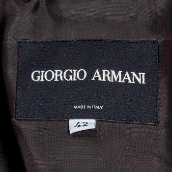 GIORGIO ARMANI, a grey corduroy two-piece suit consisting of jacket and pants.