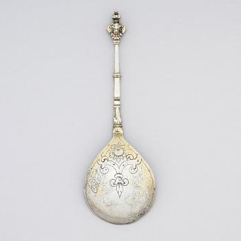 Sked, förgyllt silver, sannolikt Albrekt Lockert (1623-1653), Stockholm.