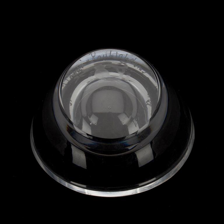 SKÅL, glas, sign. Th. Käppi, Kauklahden lasitehdas. 51.