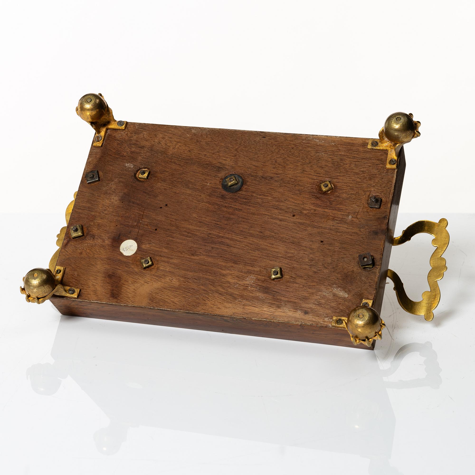 A French late Empire ormolu and cut-glass writing stand, ca 1830.