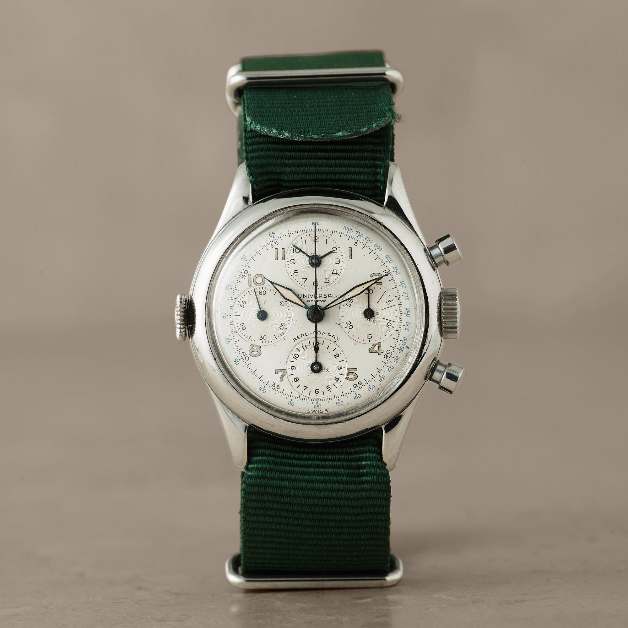 UNIVERSAL, Genève, Aero-Compax, chronograph, wristwatch, 35 mm,