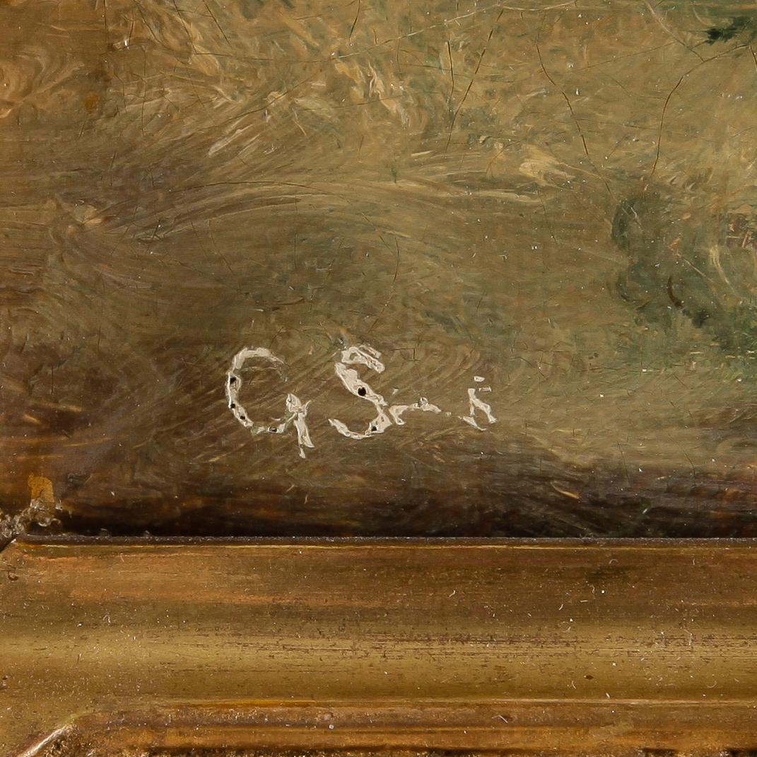 OKÄND KONSTNÄR, olja på duk, monogramsignerad G. S.