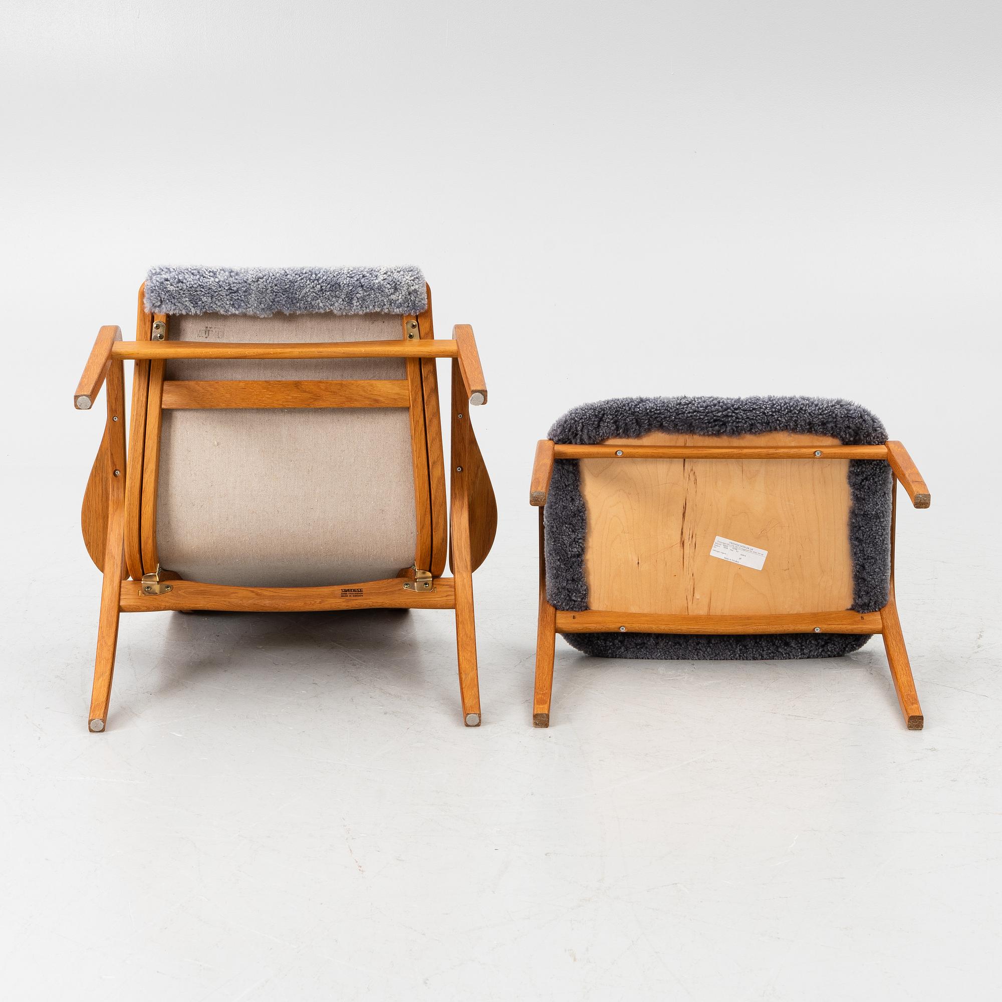 Yngve Ekström, a 'Lamino' armchair with footstool, Swedese, 2004.