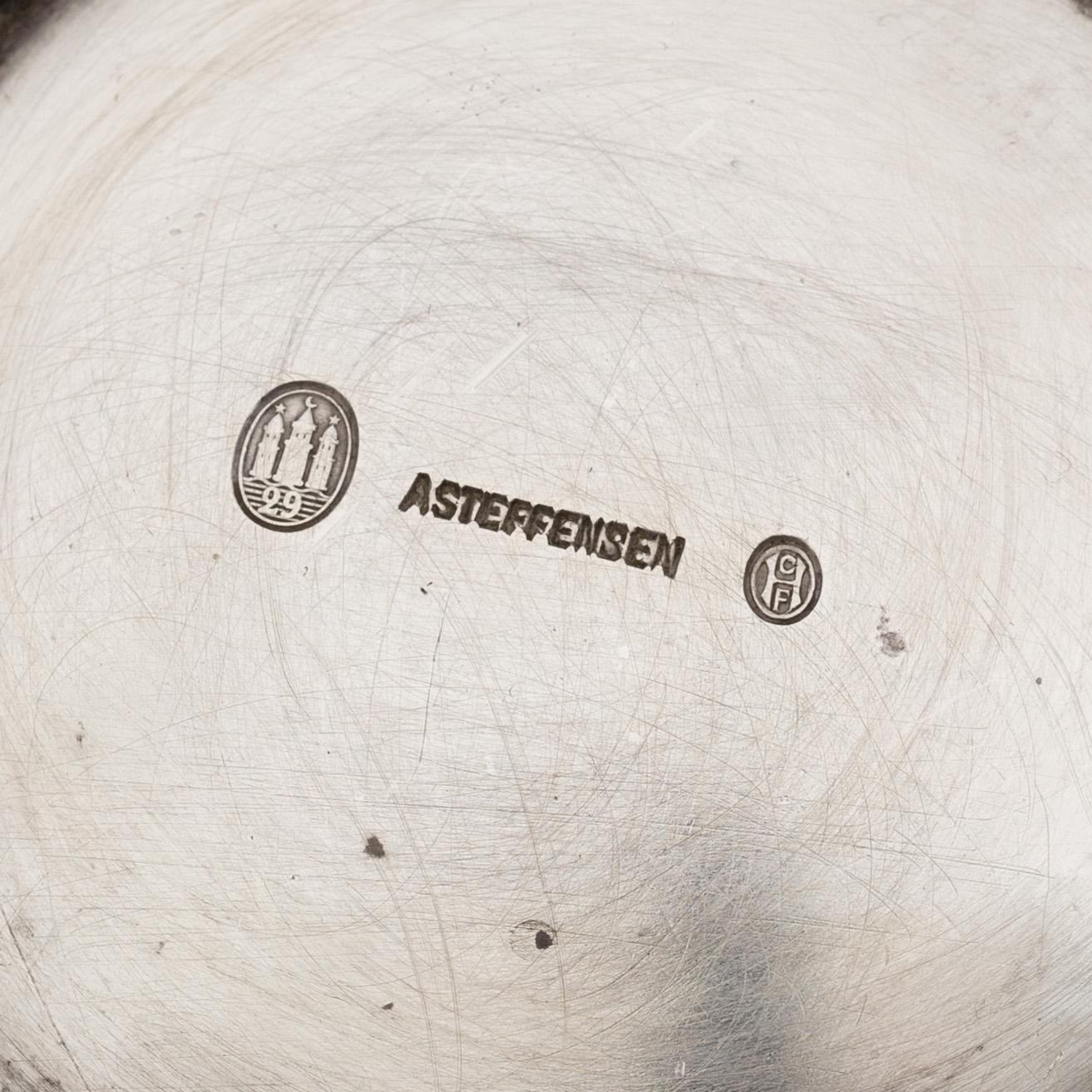 A Danish silver chocolate pot, makers mark of Aage Steffensen, Assay Master mark of CF Heise, Copenhagen 1929.