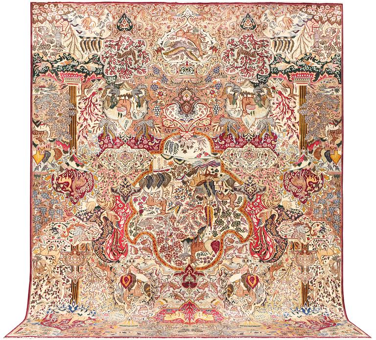 A Kashmar carpet, c. 382 x 295 cm.
