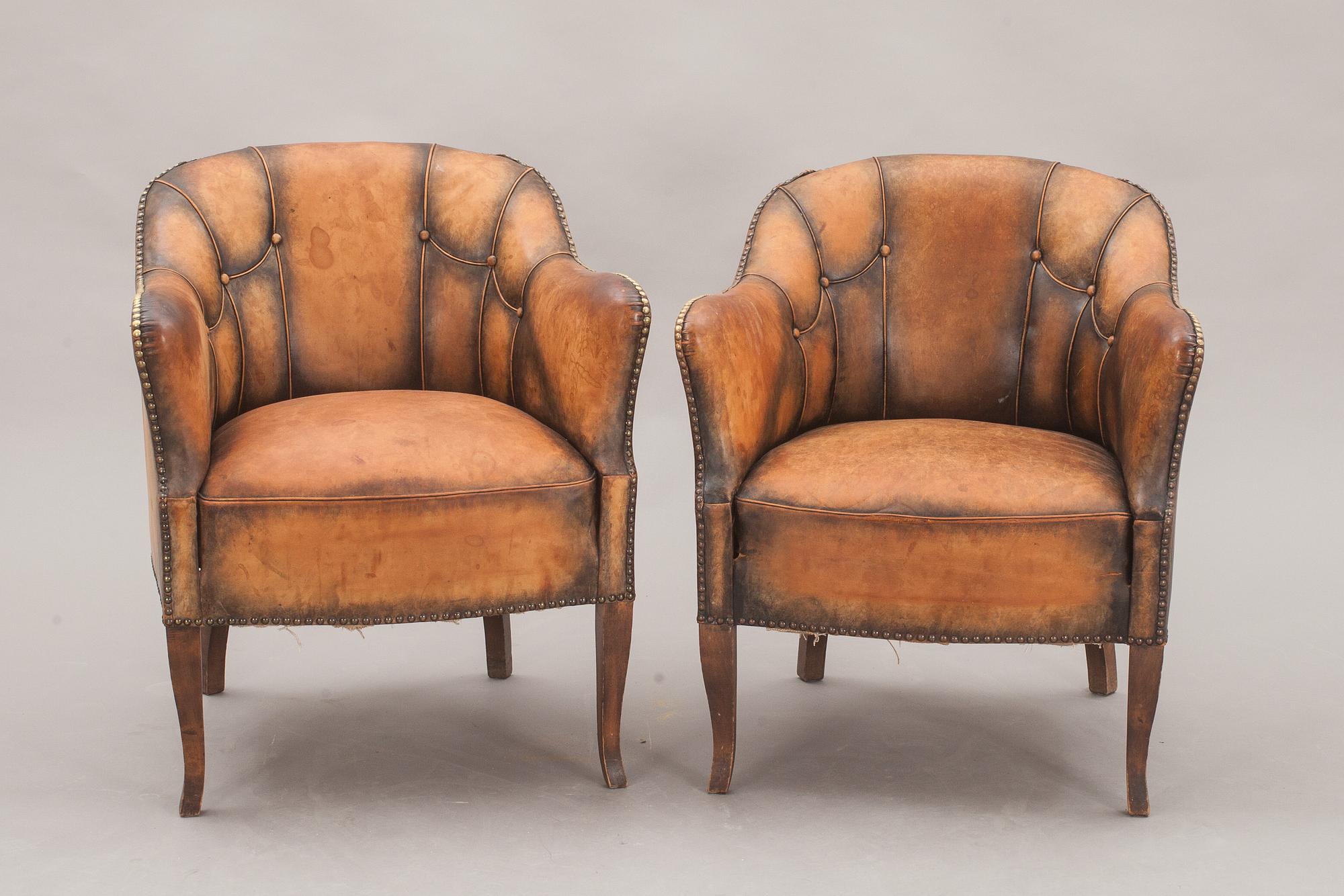 FÅTÖLJER. 2 st art deco. 1930-tal.