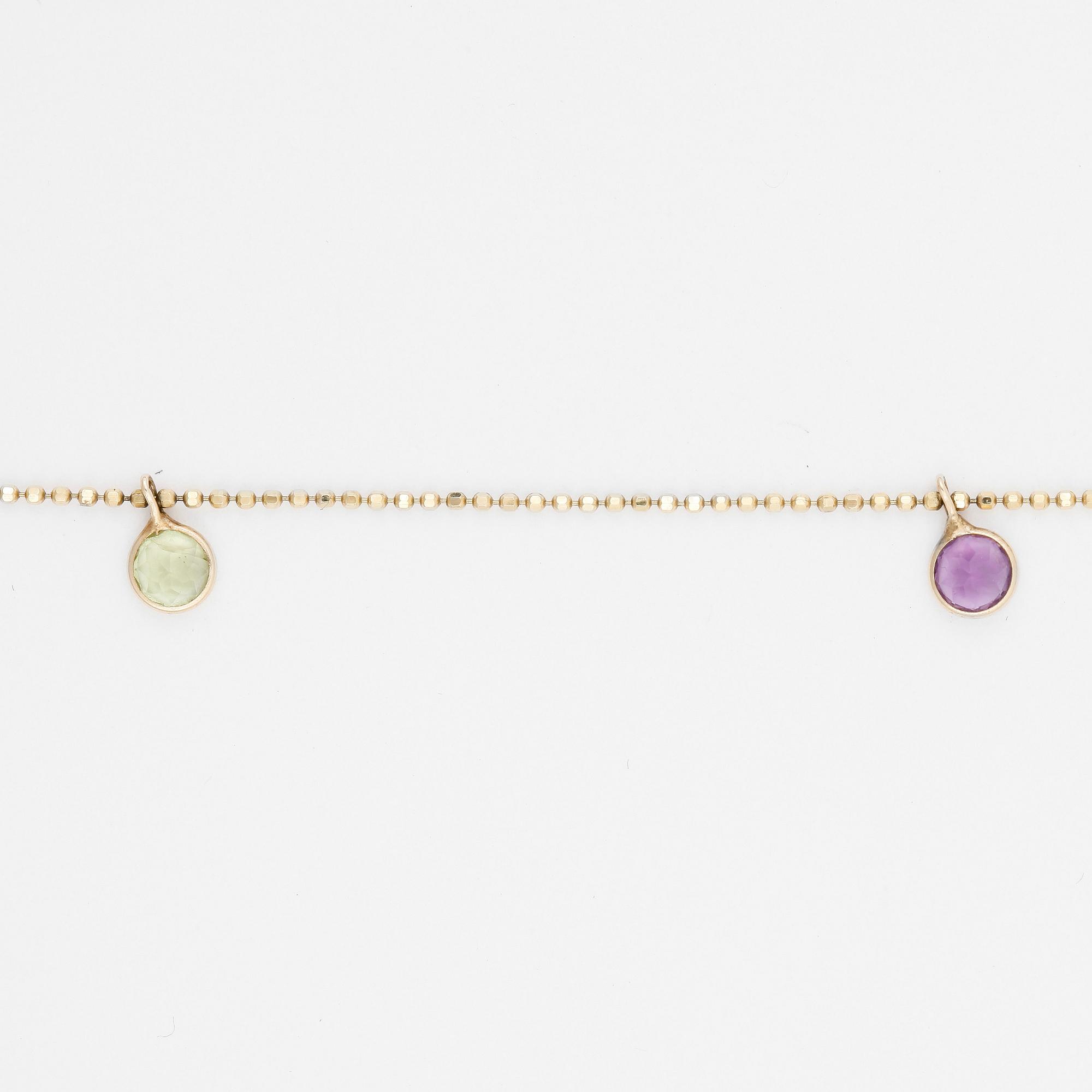 ARMBAND, 4 st, 14k guld. Total vikt ca.