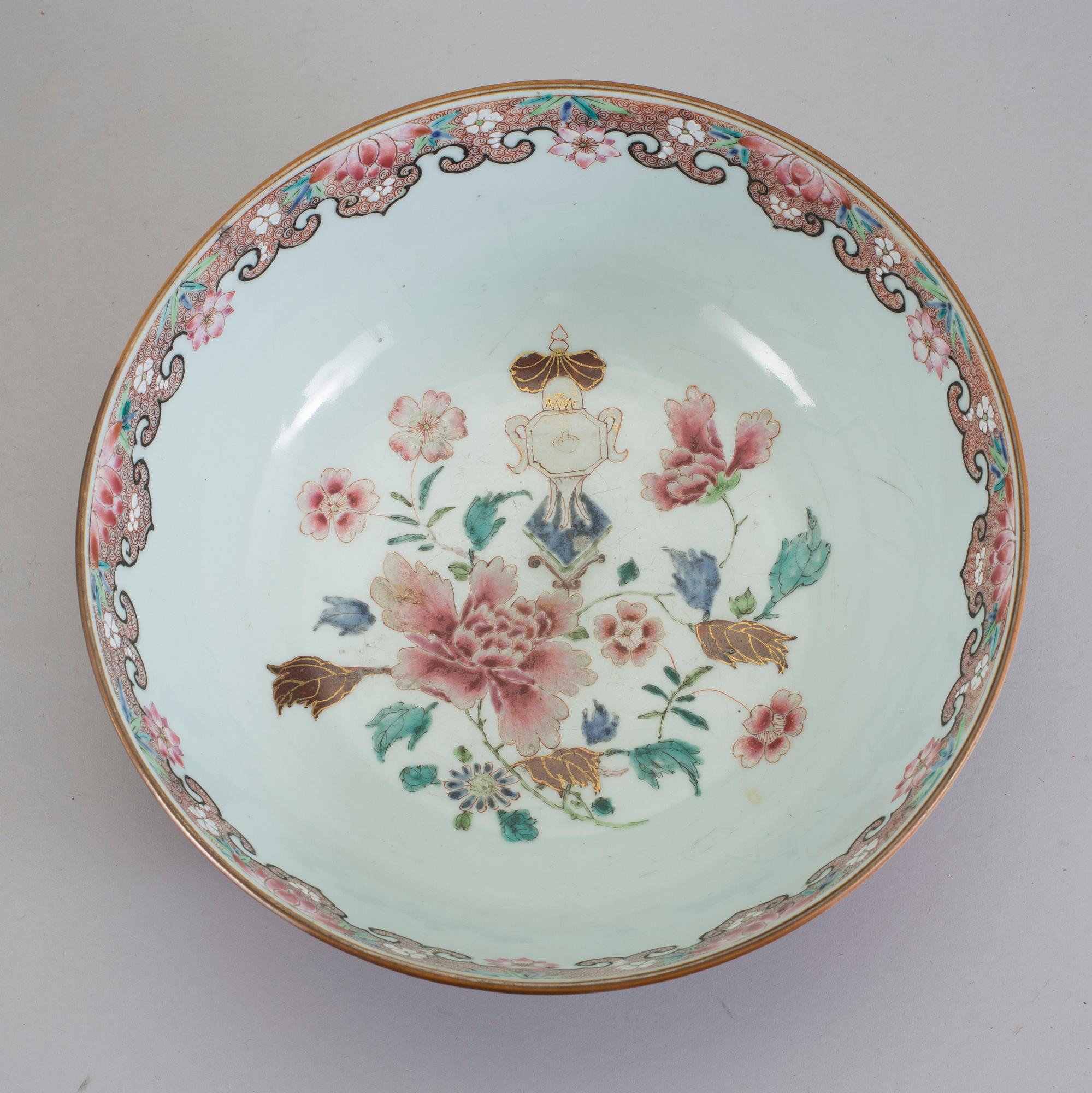 BÅLSKÅL, porslin, Kina, Qing dynastin, Qianlong 1736-95.