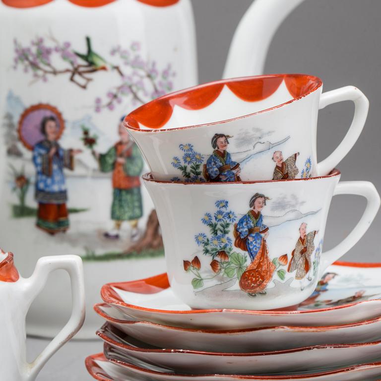 KAFFESERVIS, 21 delar, porslin ALP Lidköping.