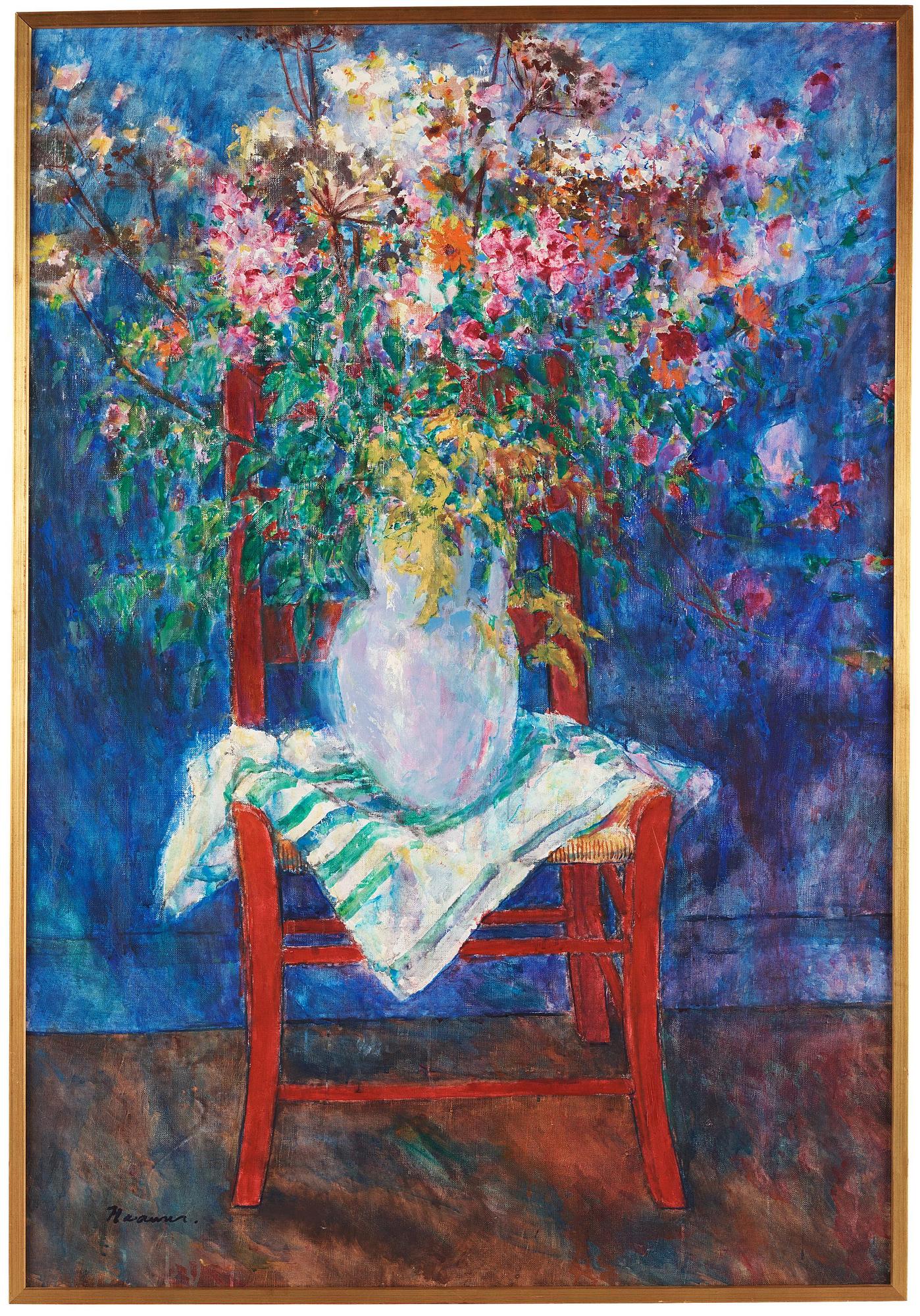 Eerik Haamer, Summer Flowers on a Red Chair.