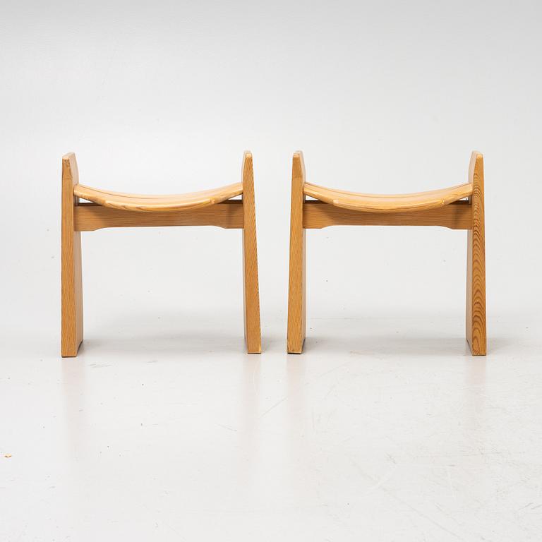 Gilbert Marklund, a pair of 'Jonte' pine stools, Furusnickarn, Sweden.