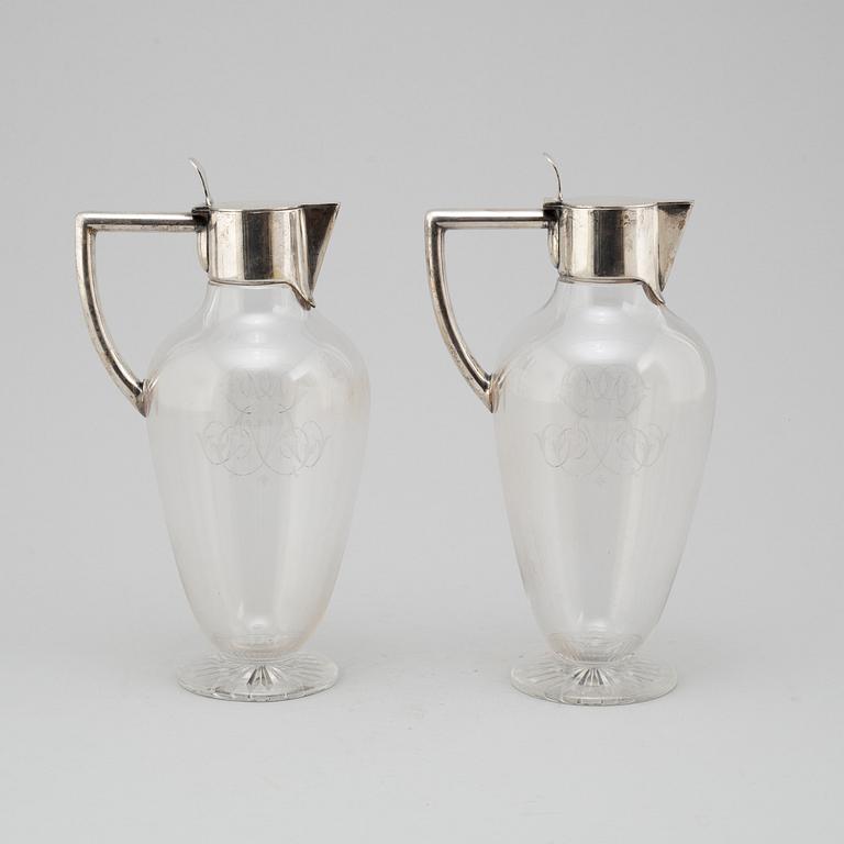 WINE DECANTERS, a pair, CG Hallberg, late 19th century.