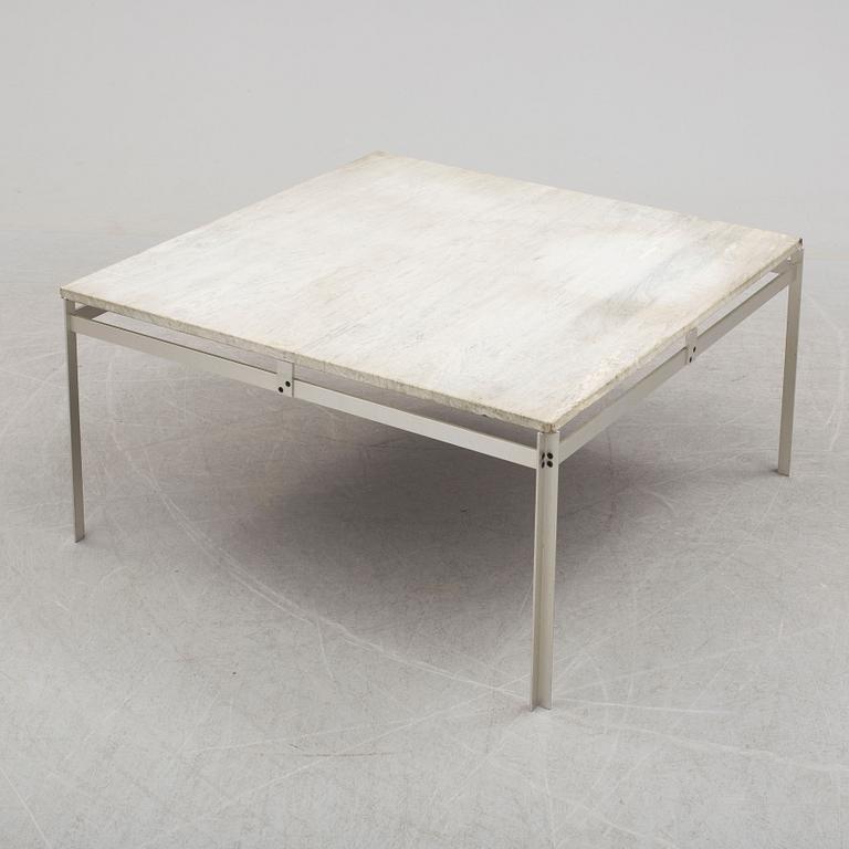 A metal coffee table with marble top, 1970s.